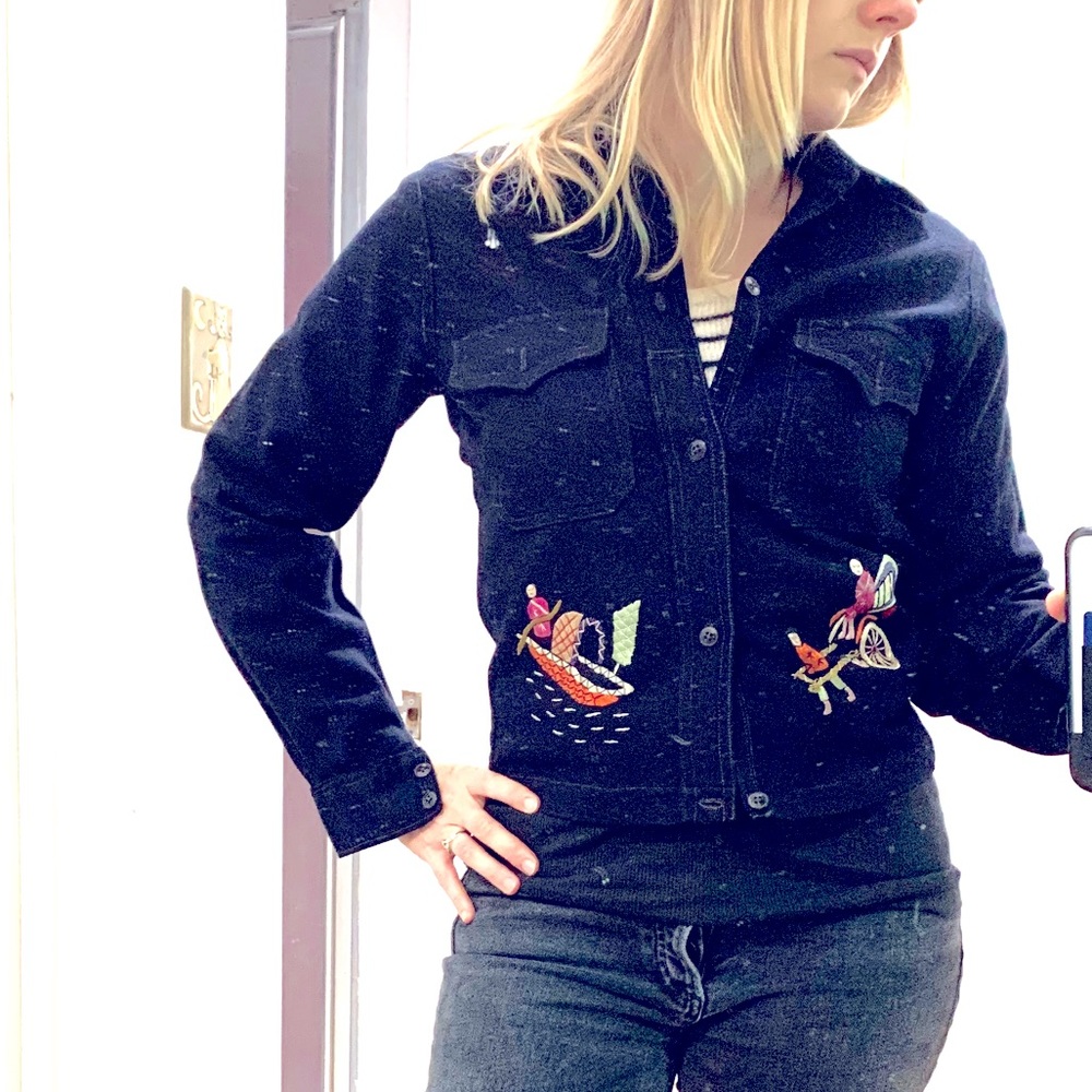 Vintage *rare* wool shirt with embroidery